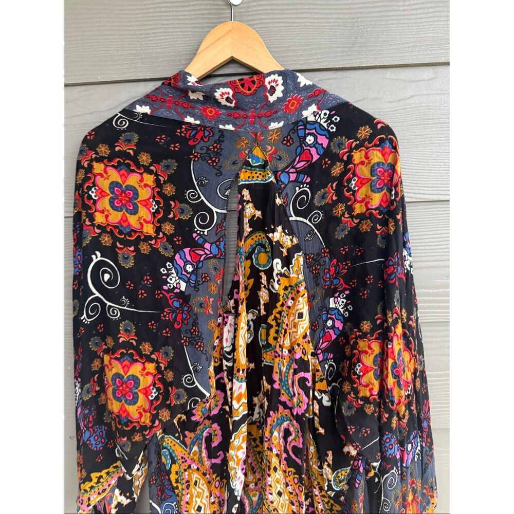 Free People Psychedelic Print Raw Hem Kimono Cardigan - Picture 5 of 6